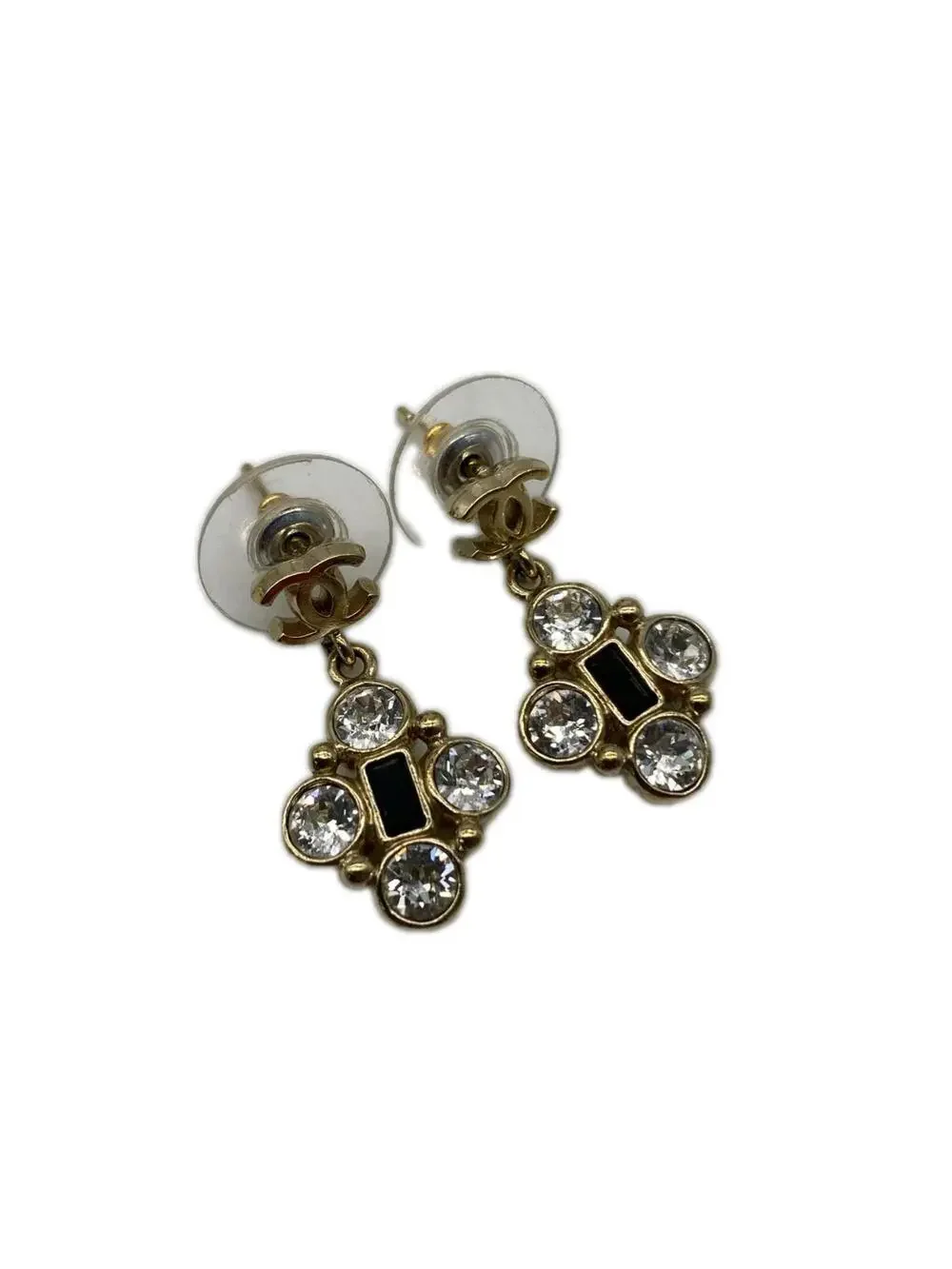 Chanel Cc Logo Earrings Gold-Tone Metal #357835C71B